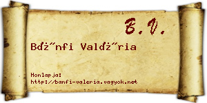 Bánfi Valéria névjegykártya