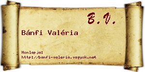 Bánfi Valéria névjegykártya